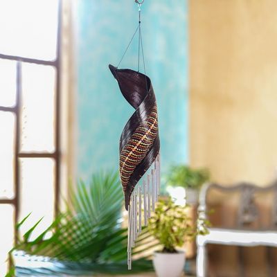 Alternate image for Artisan Crafted Coconut Fiber Wind Chime from Bali Morning Melody