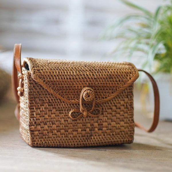 Alternate image for Hand-Woven Bamboo Sling Bag with Batik Lining Here to Stay