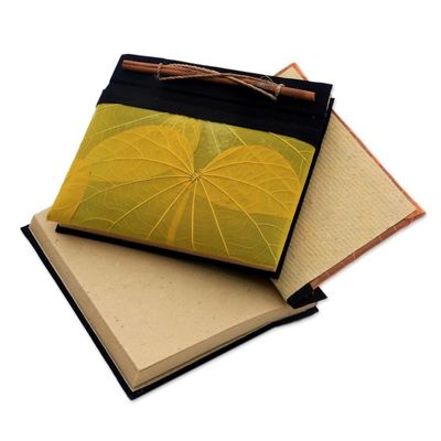 Alternate image for Orange and Yellow Kupu-Kupu Leaf Journals from Bali Pair Orange and Yellow Kupu-Kupu