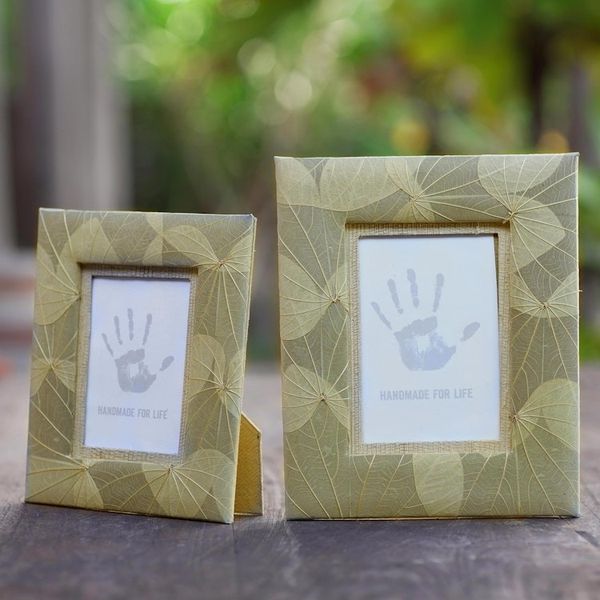 Alternate image for Hand Made Natural Fiber Photo Frames 4x6 and 3x5 Autumn Spirit in Grey