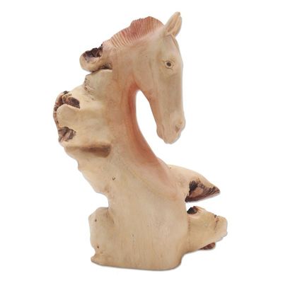 Alternate image for Unique Benalu Wood Horse Head Statuette Horse Head