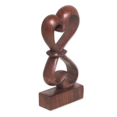 Alternate image for Hand-Carved Balinese Wood Sculpture Heartfelt