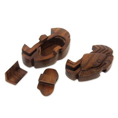 Alternate image for Crab Theme Puzzle Box Balinese Crab