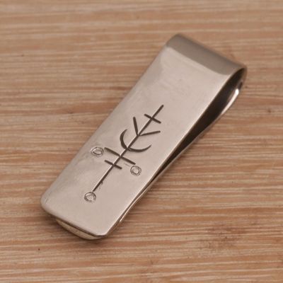 Alternate image for Engraved Stainless Steel Money Clip from Indonesia Luck Will Follow Me