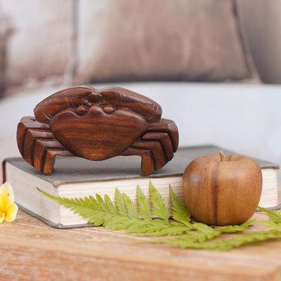 Alternate image for Crab Theme Puzzle Box Balinese Crab