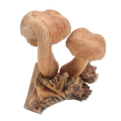 Alternate image for Jempinis Wood Mushroom Figurine from Bali Bali Mushrooms
