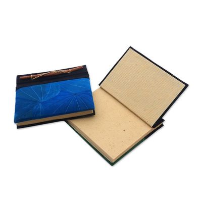 Alternate image for Blue and Green Kupu-Kupu Leaf Journals from Bali Pair Blue and Green Kupu-Kupu