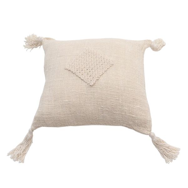 Alternate image for Cotton Macrame Zippered Cushion Cover Gathered Attention