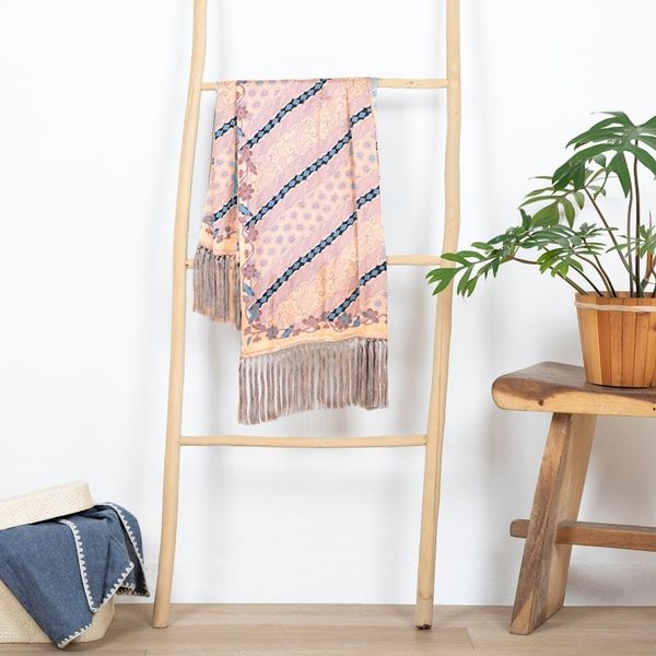 Alternate image for Batik Silk Shawl in Slate and Buff from Bali Slate Majesty