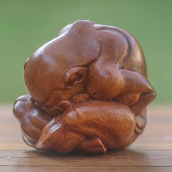 Alternate image for hand Carved Yoga Sculpture Meditating Yogi