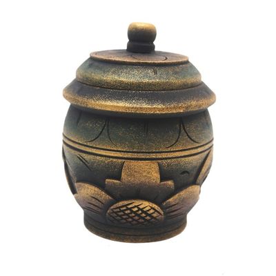 Alternate image for Floral Hand Carved Mahogany Wood Decorative Box Golden Sunrise