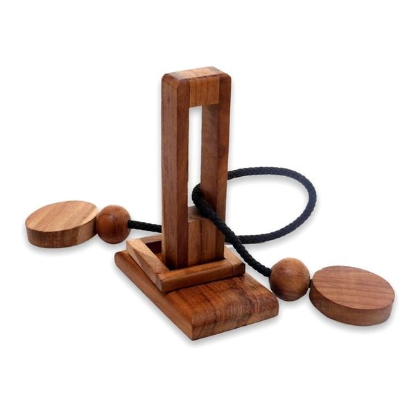 Alternate image for Natural Teak Wood Pub Game Style Puzzle from Indonesia Yogya Tower