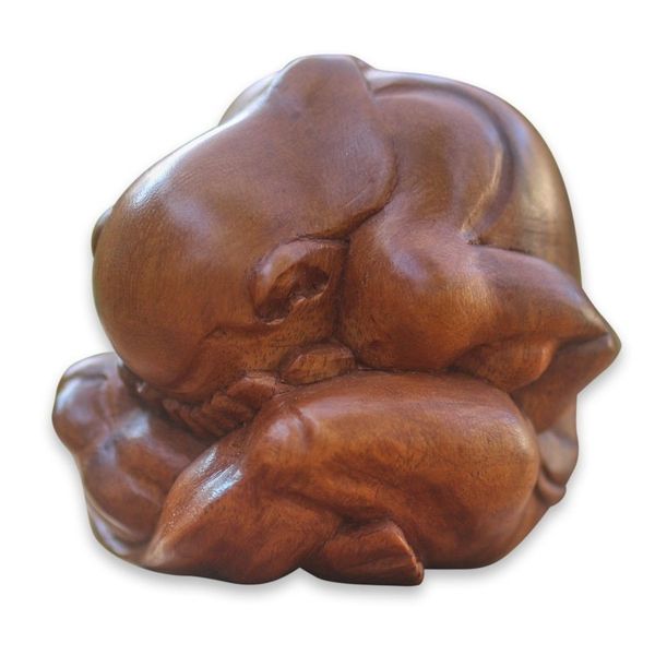 Alternate image for hand Carved Yoga Sculpture Meditating Yogi