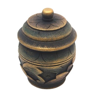 Alternate image for Floral Hand Carved Mahogany Wood Decorative Box Golden Sunrise