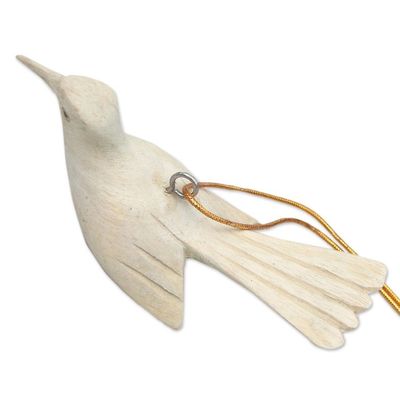 Alternate image for Hand Crafted Hibiscus Wood Bird Ornaments Set of 4 Take Flight