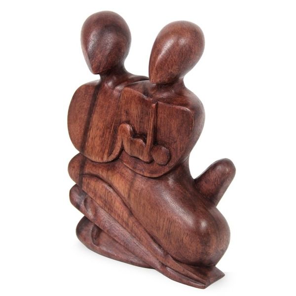 Alternate image for Unique Wood Sculpture from Indonesia Family Love