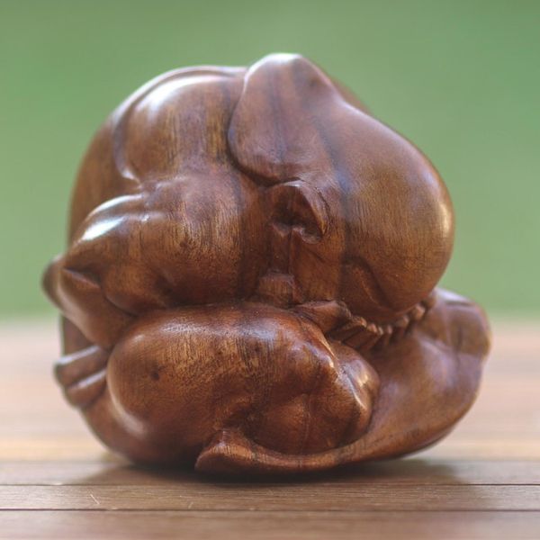 Alternate image for hand Carved Yoga Sculpture Meditating Yogi