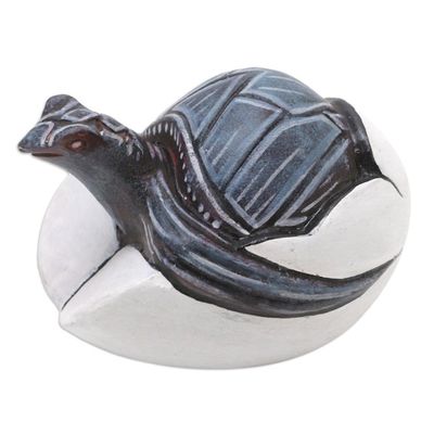 Alternate image for Handcrafted Turtle Jempinis Wood Figurine from Bali Turtle Birth