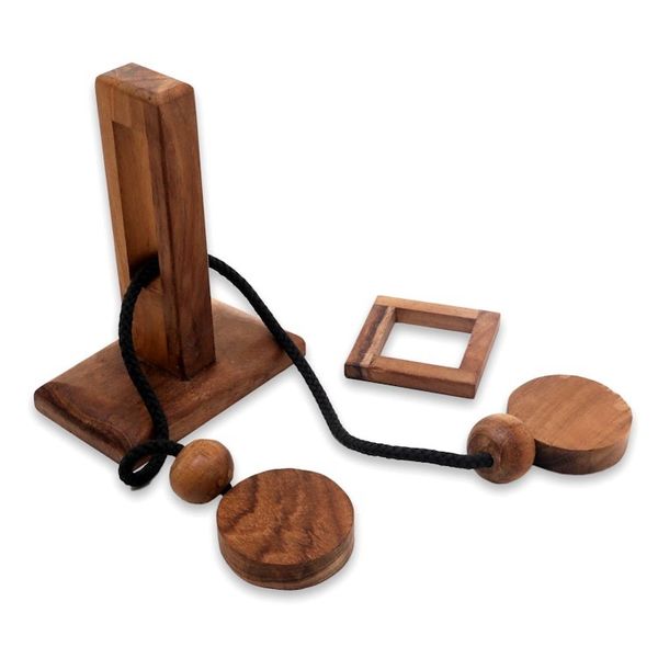 Alternate image for Natural Teak Wood Pub Game Style Puzzle from Indonesia Yogya Tower