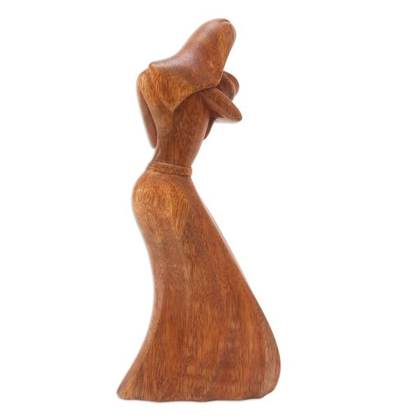 Alternate image for Handmade Suar Wood Mother and Baby Statuette Baby Boom