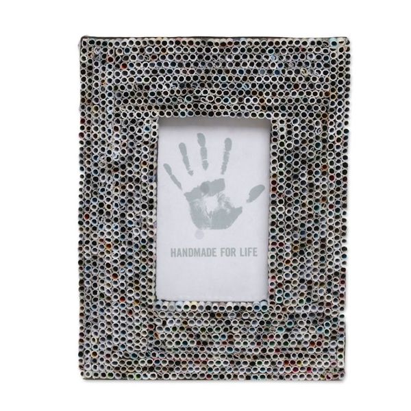 Alternate image for Recycled Paper Multicolored Photo Frame from Bali 3x5 Straw Memories