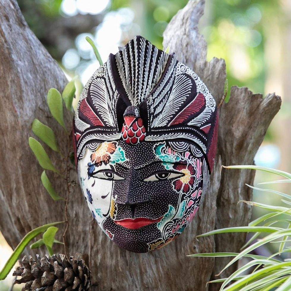 Traditional Handcrafted Rama Wadang Wood Mask from Java 'The Dharma Rama'