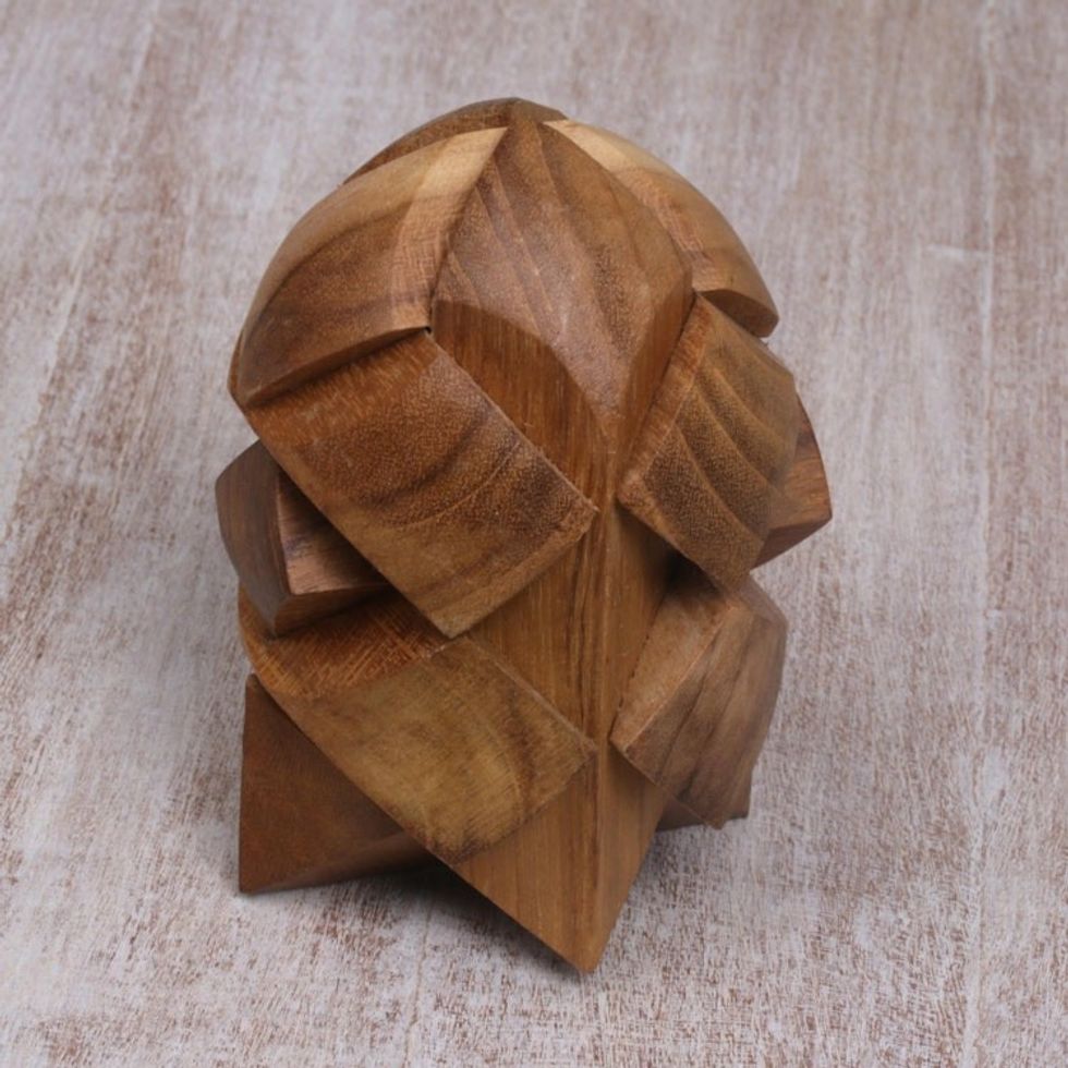 Fair Trade Carved Teak Wood Brainteaser Puzzle from Java 'Little Rocket'