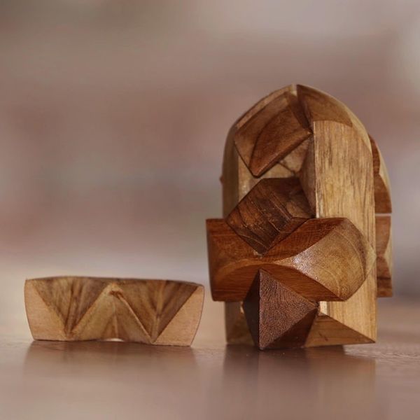 Alternate image for Fair Trade Carved Teak Wood Brainteaser Puzzle from Java Little Rocket