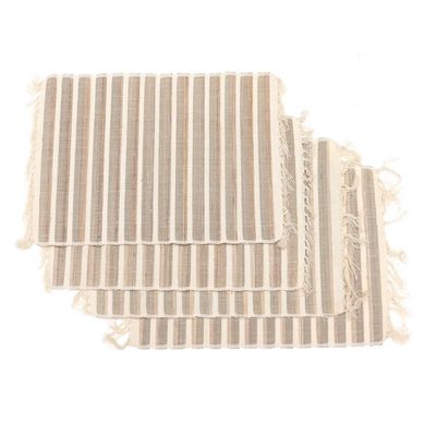 Alternate image for Hand Made Natural Fiber and Cotton Placemats Set of 4 White Woods