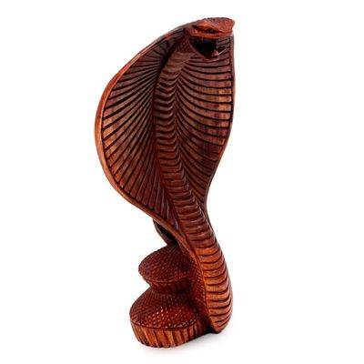 Alternate image for Hand Carved Wood Snake Sculpture Cobra