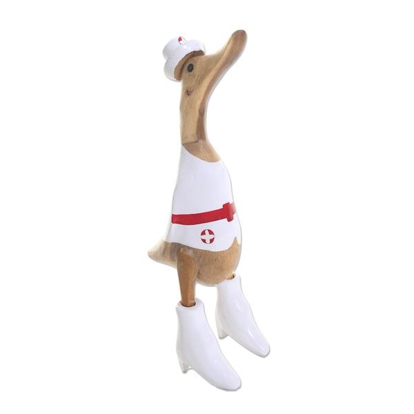 Alternate image for Nurse Duck Sculpture Hand Carved from Bamboo and Acacia Nurse Duck