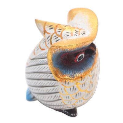 Alternate image for Artisan Crafted Crocodile Wood Owl Statuette Midnight Hunt