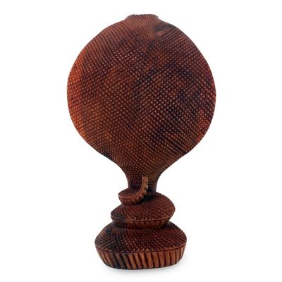 Alternate image for Hand Carved Wood Snake Sculpture Cobra