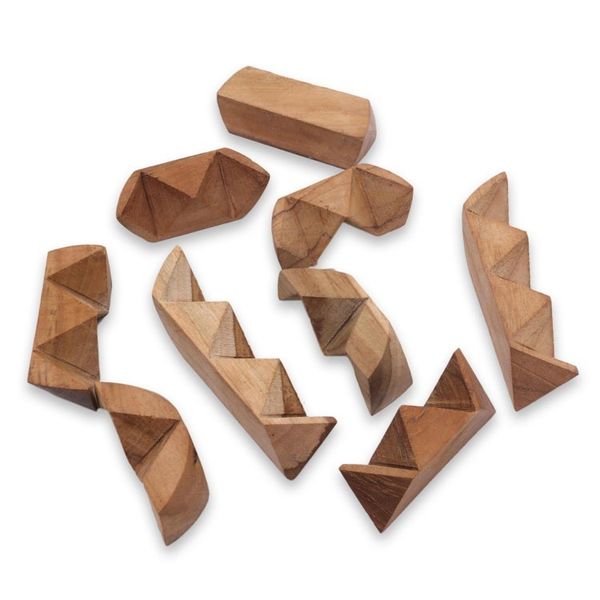 Alternate image for Fair Trade Carved Teak Wood Brainteaser Puzzle from Java Little Rocket