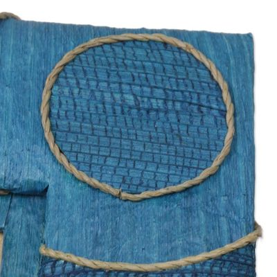 Alternate image for 4x6 and 3x5 Indonesian Natural Fiber Photo Frames in Blue Circle of Memories in Blue