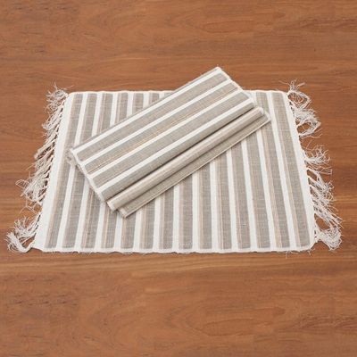 Alternate image for Hand Made Natural Fiber and Cotton Placemats Set of 4 White Woods