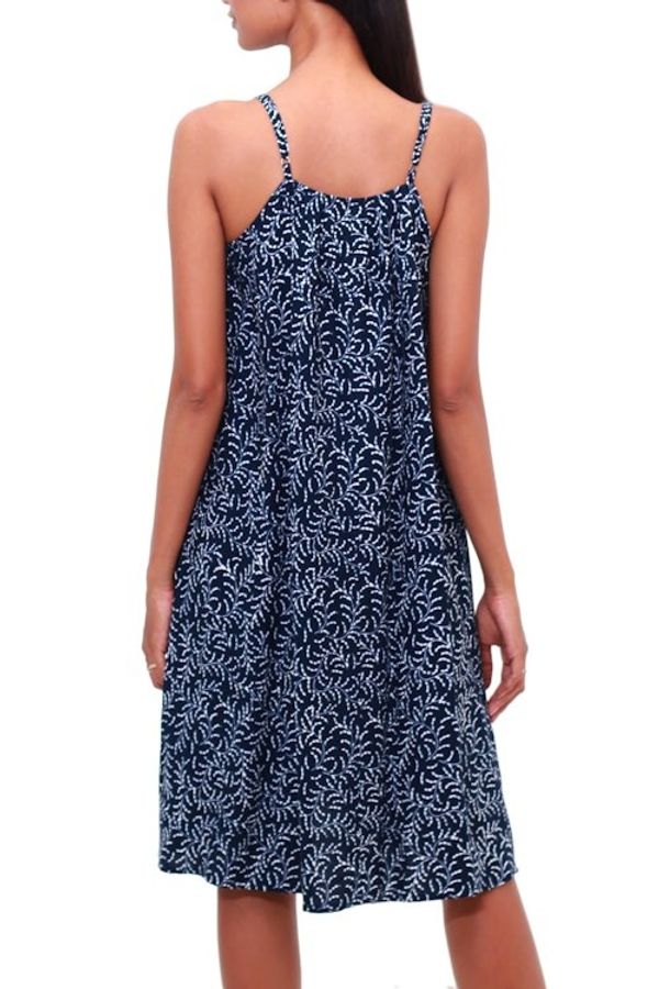 Alternate image for Batik Rayon Sundress in Midnight and White from Bali Many Leaves