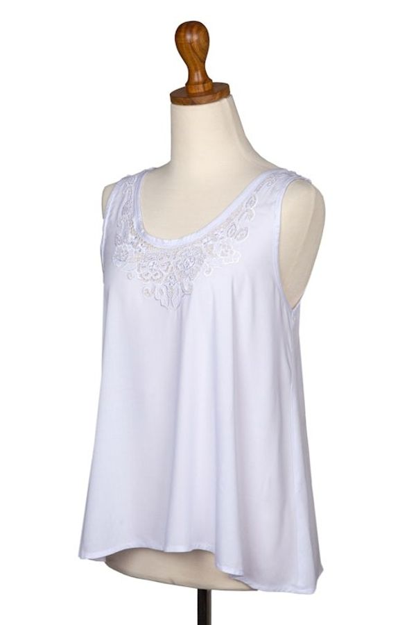 Alternate image for Hand-Embroidered Sleeveless Rayon Top from Bali Bouquet of Flowers