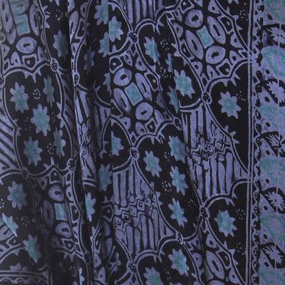 Alternate image for Batik Silk Shawl with Kawung Motifs from Bali Java Sea