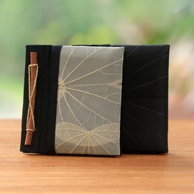 Alternate image for Handmade Banana Bark and Kupu-Kupu Leaf Notebook Pair Autumn Scribble