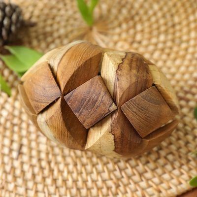 Alternate image for Artisan Crafted Wooden Puzzle or Executive Desk Game Small Pillow