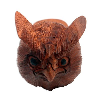 Alternate image for Hand Carved Wood Owl Doorstop Owl Head