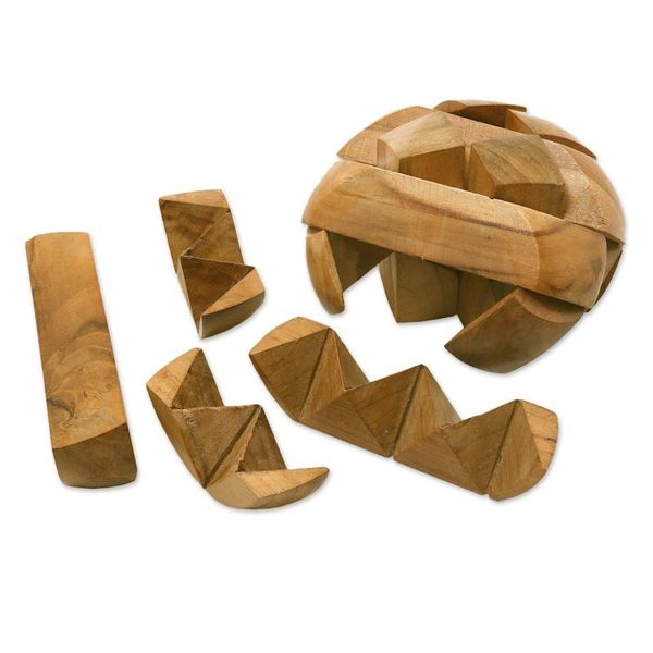 Alternate image for Artisan Crafted Wooden Puzzle or Executive Desk Game Small Pillow