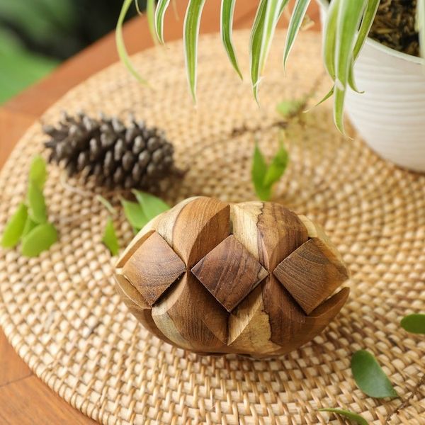 Alternate image for Artisan Crafted Wooden Puzzle or Executive Desk Game Small Pillow