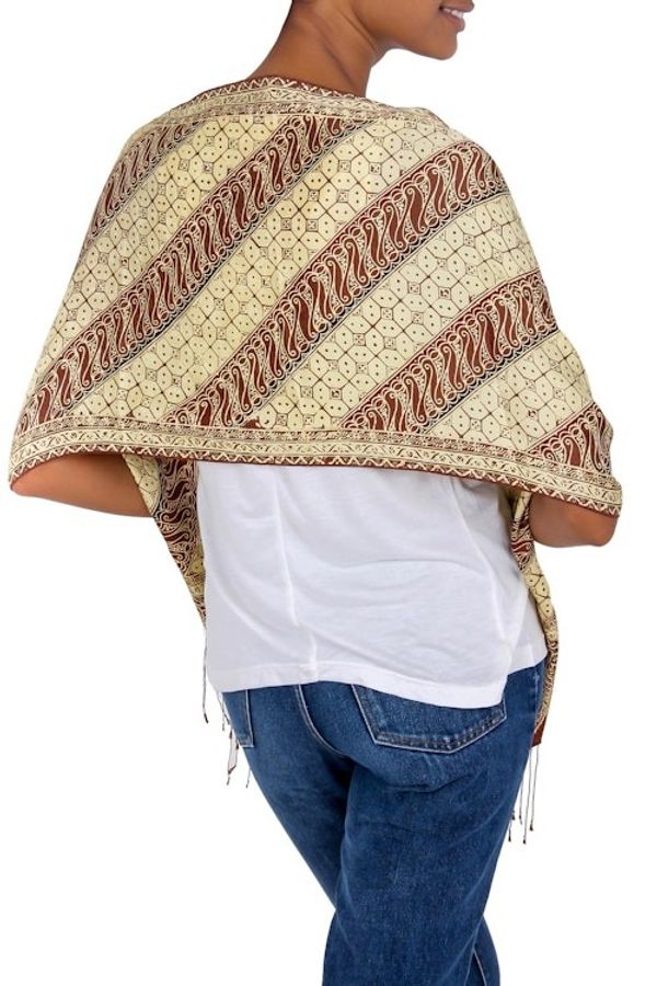 Alternate image for Handmade Silk Batik Scarf Harmony