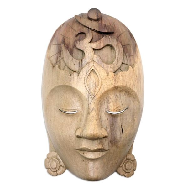 Alternate image for Handcrafted Hibiscus Wood Mask Dewi Danu