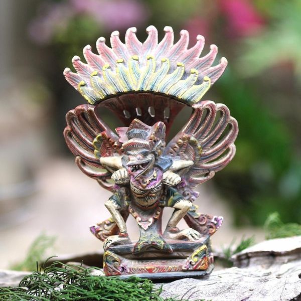Alternate image for Hand Crafted Acacia Wood Garuda Sculpture Flying Garuda