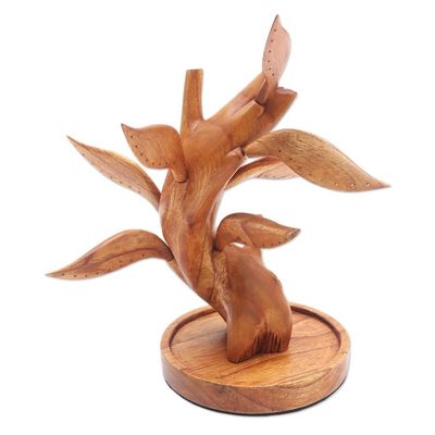 Alternate image for Hand Carved Wood Tree Jewelry Stand Giving Tree