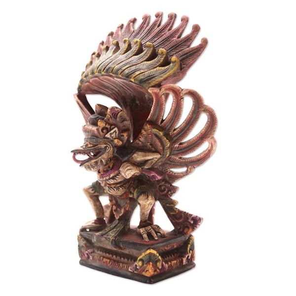 Alternate image for Hand Crafted Acacia Wood Garuda Sculpture Flying Garuda