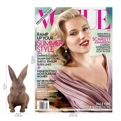 Alternate image for Fair Trade Hand Carved Wooden Rabbit Statuette Cute Ginger Rabbit